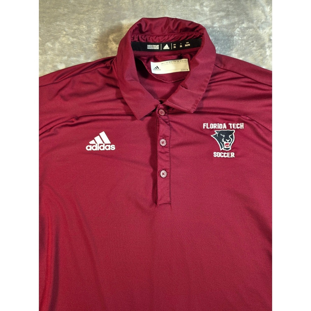 Florida Tech Panthers Soccer Performance Adidas Team Issued Polo Shirt Men 2XL